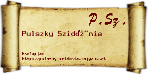 Pulszky Szidónia névjegykártya